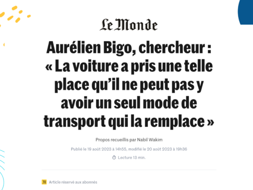La voiture a pris une telle place qu’il ne peut pas y avoir un seul mode de transport qui la remplace 