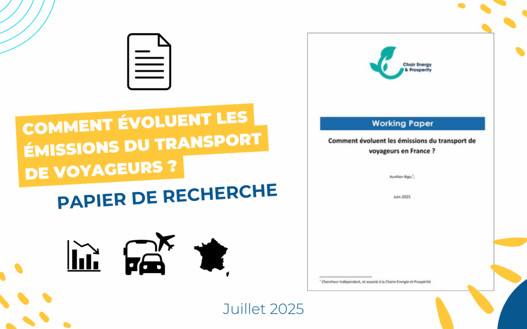 Comment évoluent les émissions du transport de voyageurs en France ? Papier de recherche