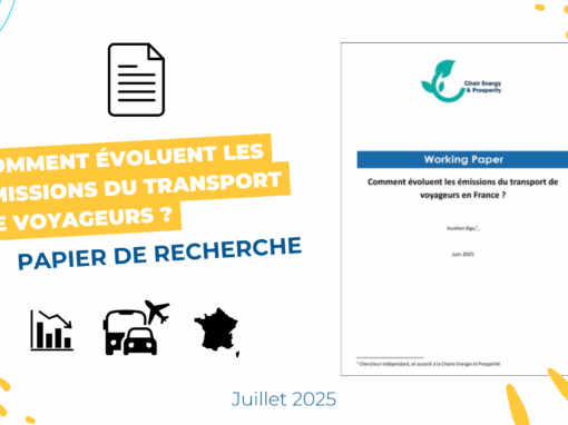 Comment évoluent les émissions du transport de voyageurs en France ? Papier de recherche