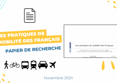 Les pratiques de mobilité des Français : publication de l&rsquo;article de recherche