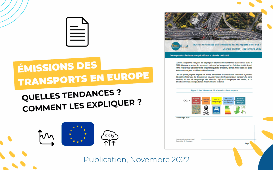 Publication : Quelles tendances des émissions des transports dans l&rsquo;UE ?