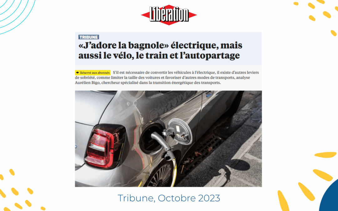 Tribune Libération : « J&rsquo;adore la bagnole »