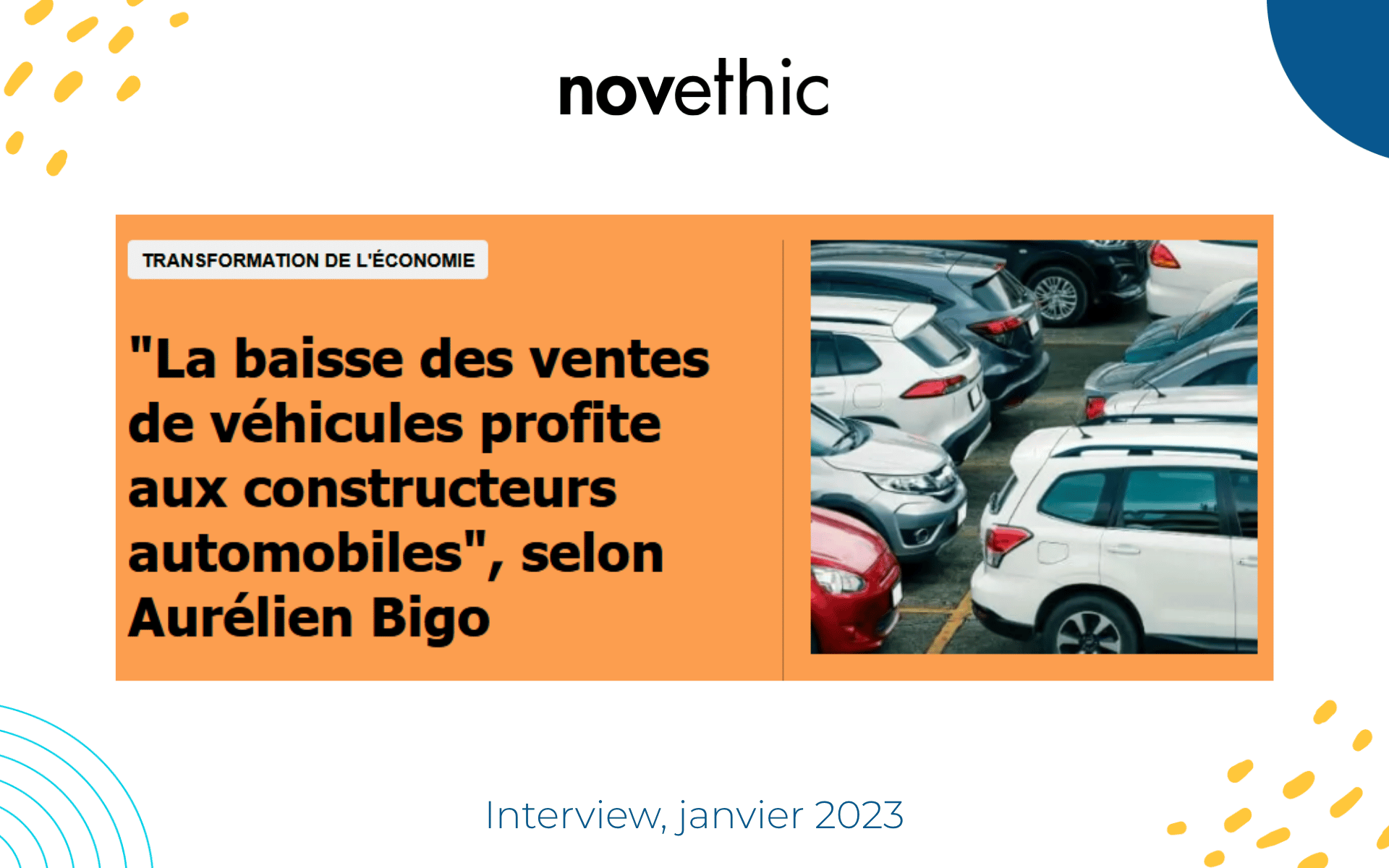 Interview Novethic : « La baisse des ventes de véhicules profite aux constructeurs automobiles »