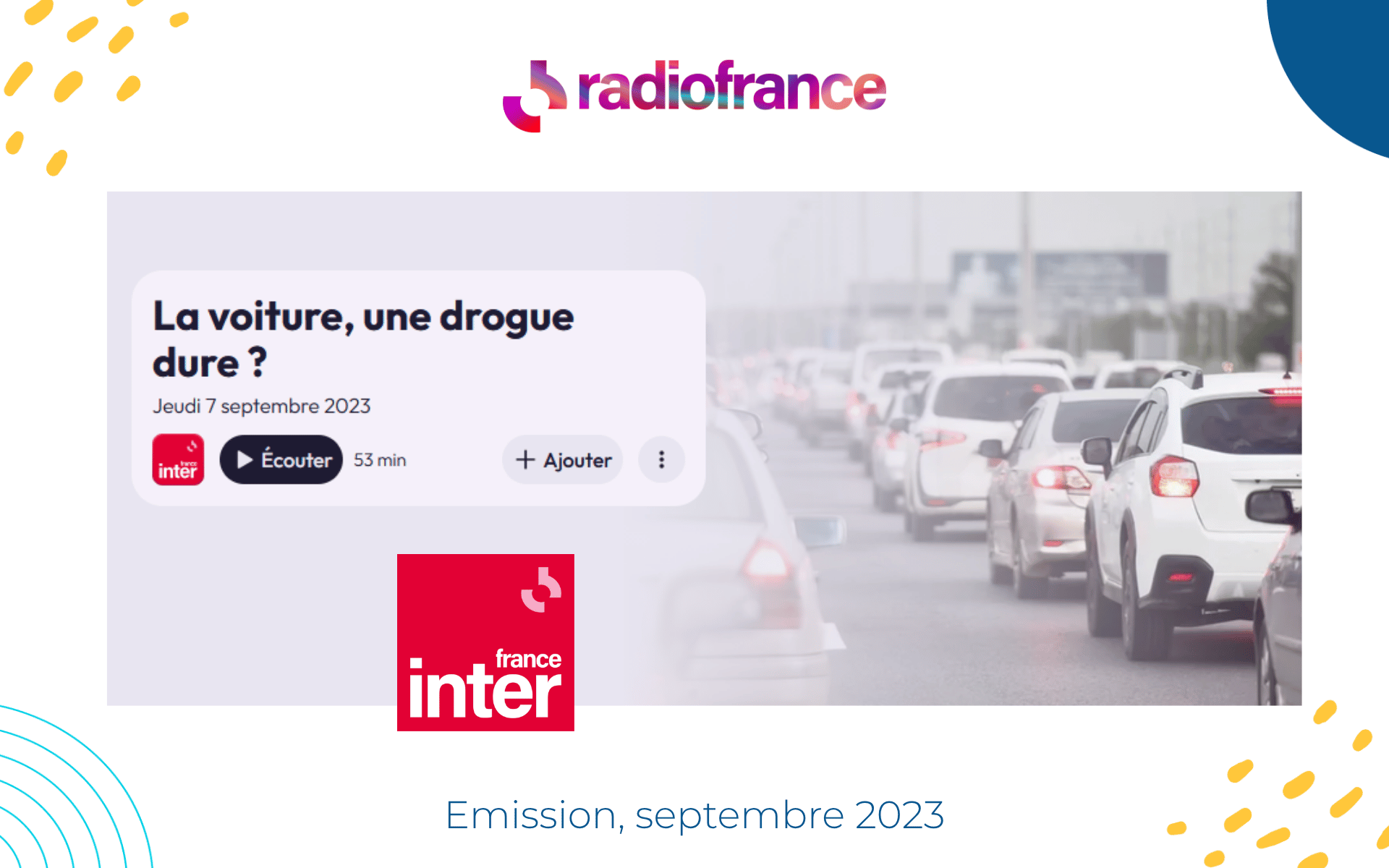 Emission France Inter : La voiture, une drogue dure ?